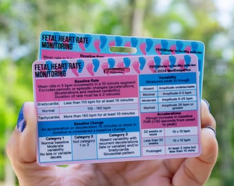 Fetal Monitoring EFM Quick Reference Badge Buddy Card - Decels - Nursing - Id - Badge Buddies - Employee - Labor & Delivery - Nursery - OB