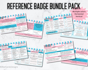 Labor and Delivery Badge Buddy Bundle | Postpartum Nursery Registered Nurse Reference Cards | Newborn Assessment Fetal Monitoring Hemorrhage