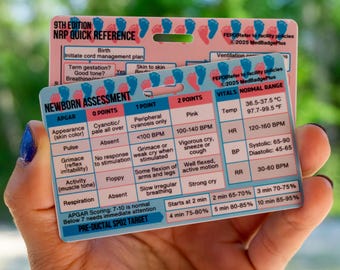 NRP Badge Card | Newborn Assessment Reference | NICU L&D Nurse Badge Buddy | Nursing Student Gift