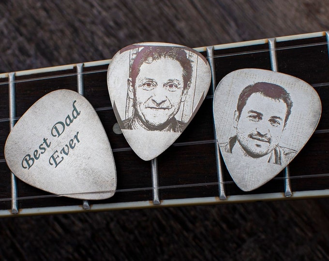 Personalized Guitar Picks, Custom Engraved Photo Guitar Pick, Father's day gift, Gifts for Valentines Day, Guitar Player Gift