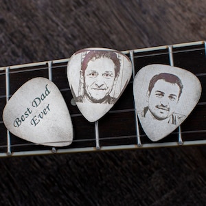 Gepersonaliseerde plectrums, op maat gegraveerde foto plectrum, Vaderdagcadeau, cadeaus voor Valentijnsdag, cadeau gitarist