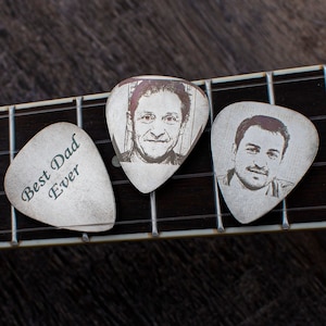 Personalized Guitar Picks, Custom Engraved Photo Guitar Pick, Father's day gift, Gifts for Valentines Day, Guitar Player Gift