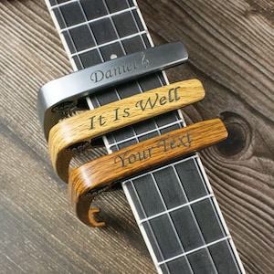 Personalized Guitar Capo, Custom Message, Birthday Gifts for Dad, Christmas Gift for Guitarists, Musician Teacher, Birthday Gift