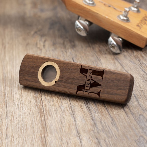 Kazoo de madera personalizado, Kazoos con mensajes personalizados, regalos para guitarristas, regalo para papá, profesor de música