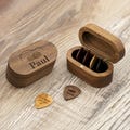 Personalized Wooden Guitar Pick Case, Engraved Plectrum Holder, Musician Gift product logo