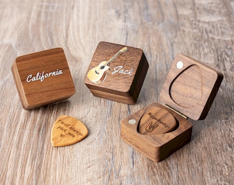 Personalized Printed Guitar Pick Case, Custom Plectrum Box Holder, Guitar Player Gift