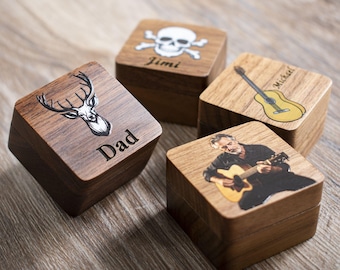 Personalized Photo Guitar Pick Box, Custom Plectrum Case Holder, Guitar Player Gift