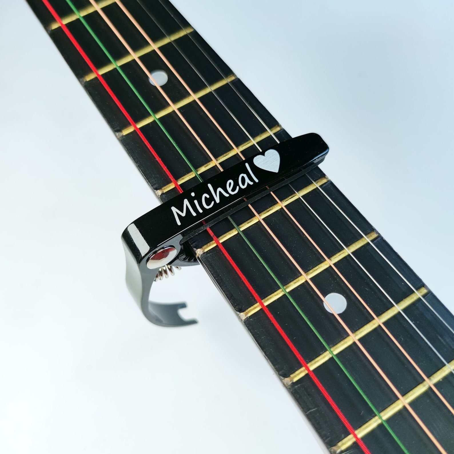 Personalised Black Guitar Capo Custom Picks Engraved Guitar Etsy