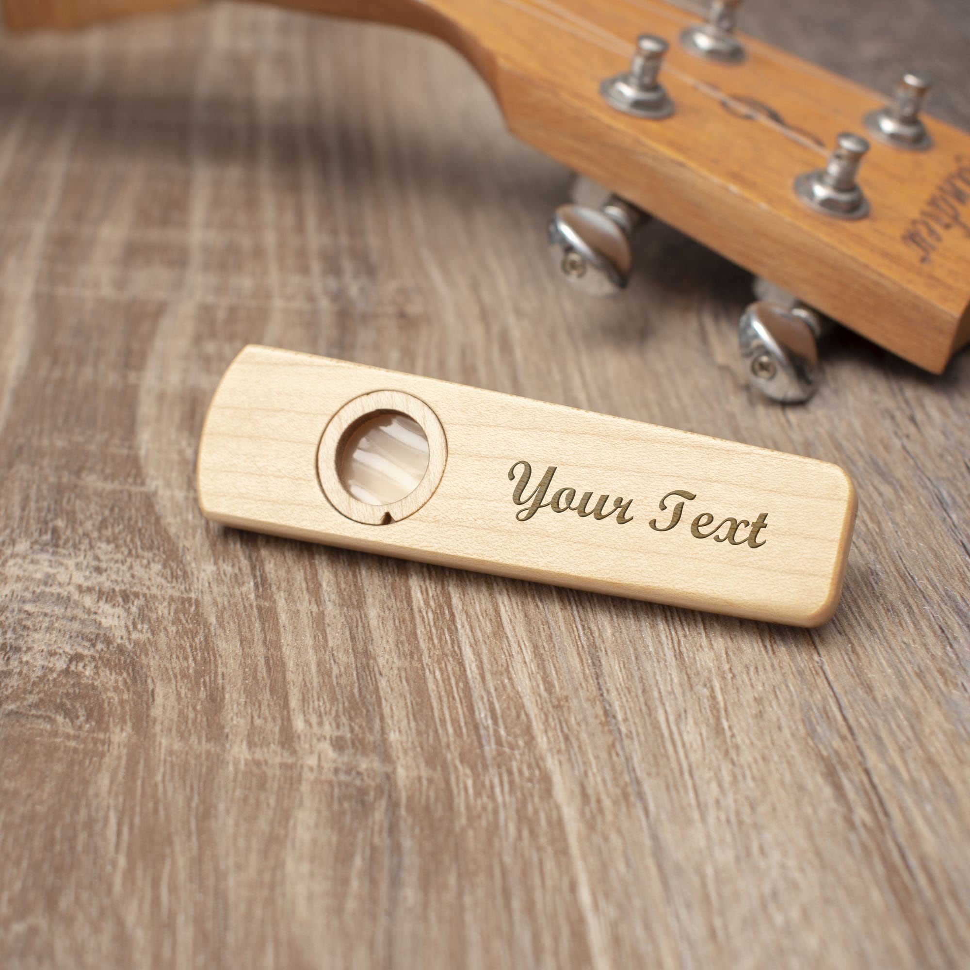 Personalized Wooden Kazoo, Custom Message Kazoos, Guitar Player Gifts