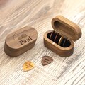 Personalized Wooden Guitar Pick Case, Engraved Plectrum Holder, Musician Gift product logo