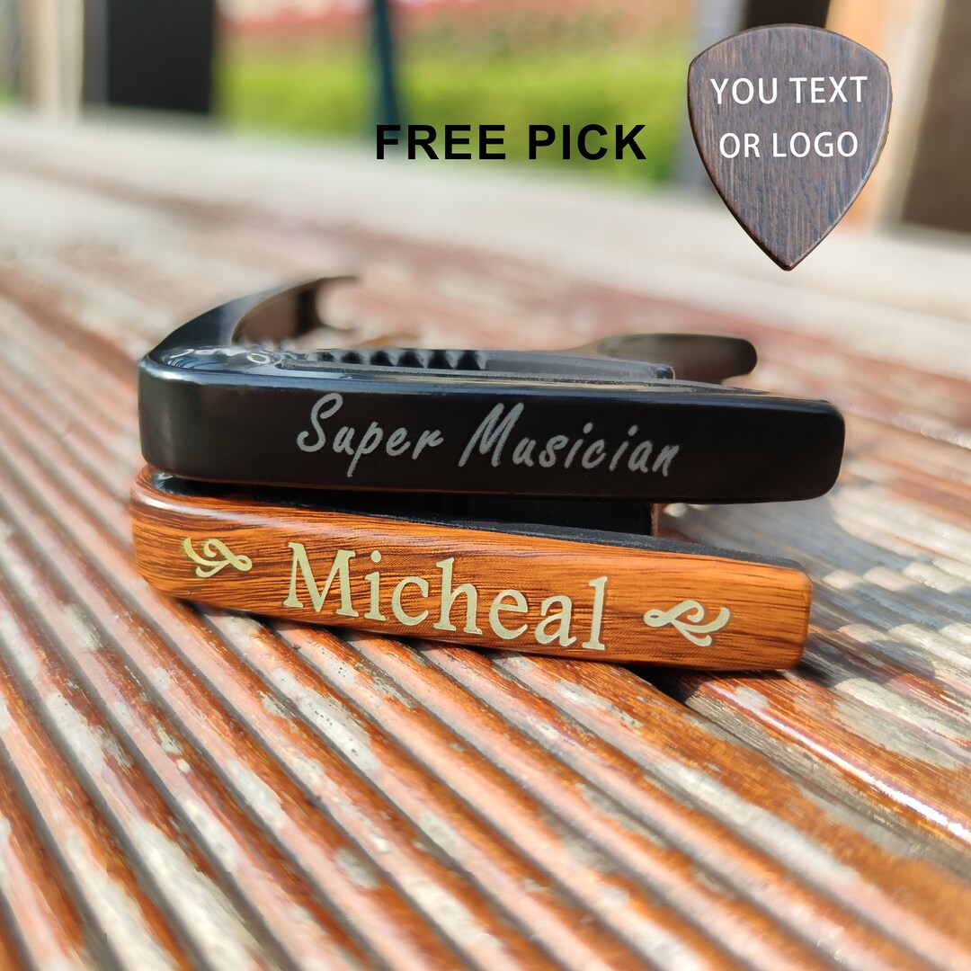 Personalized Guitar Capo Engraved Your Words Custom Etsy