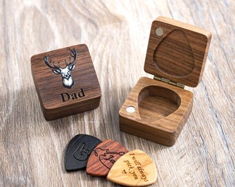 Custom Photos Guitar Pick Case, Personalized Plectrum Holder, Guitarist's Pick Storage Box, Father's day gift