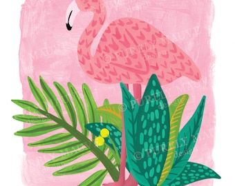 Pinky Flamingo Art Print | Digital Download