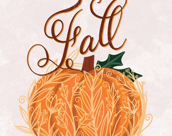 Posh Pumpkin Art Print | Digital Download