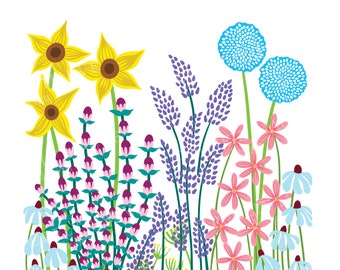 Towering Flowers Art Print | Digital Download
