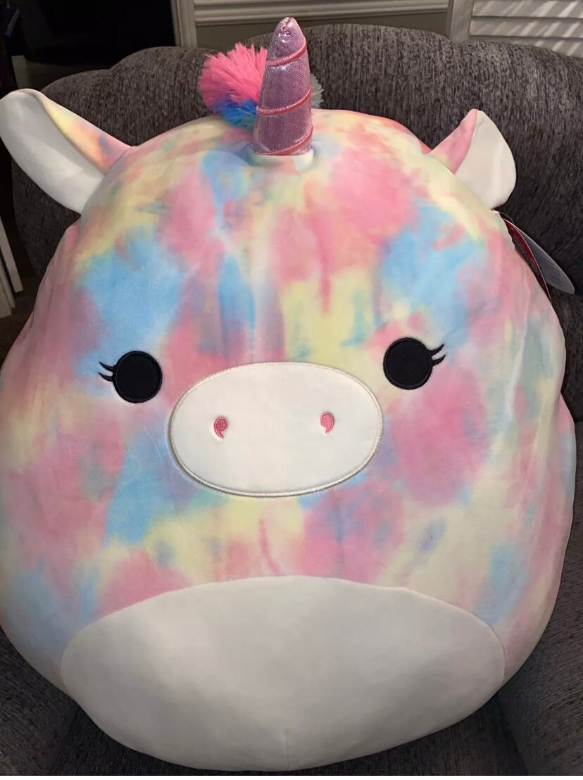 Jumbo XXL Squishmallow Unicorn Esmeralda 24”pink Tie Dye Huge Plush Soft Toy