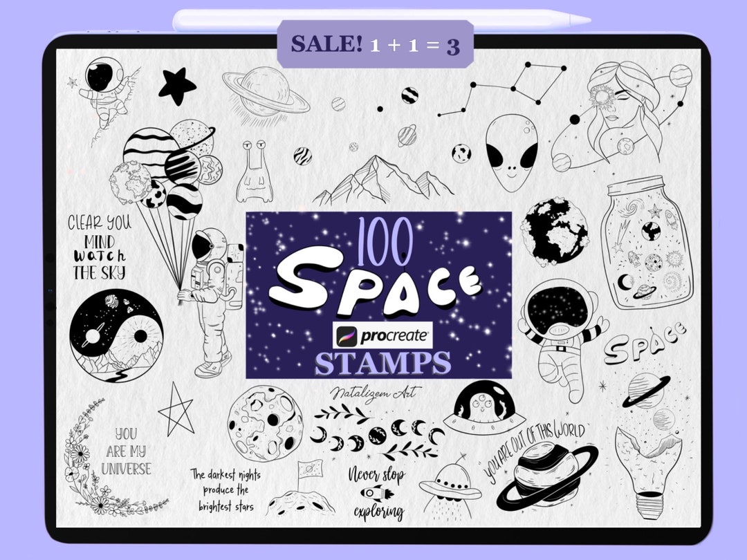 Space Pro Create 100 Space Procreate Stamps Procreate Universe Stamps Outer Space Space ...