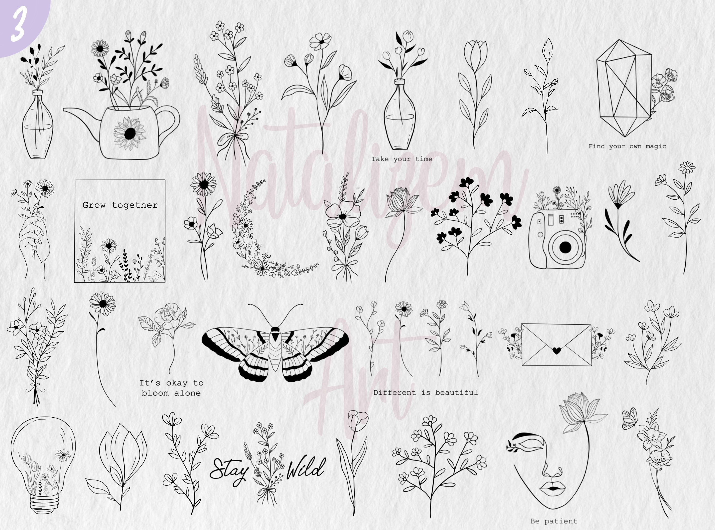 100 Wildflower Svg Bundle Flower Svg Floral Svg - Etsy