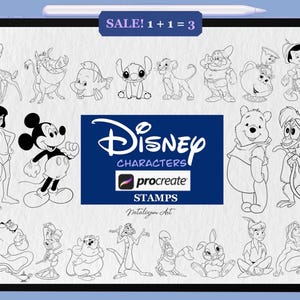 Fairytale Procreate Stamps | Fantasy Procreate Stamps | Outline Brushes| Mickie Lion King Bundle Procreate stamps| Commercial Use Included