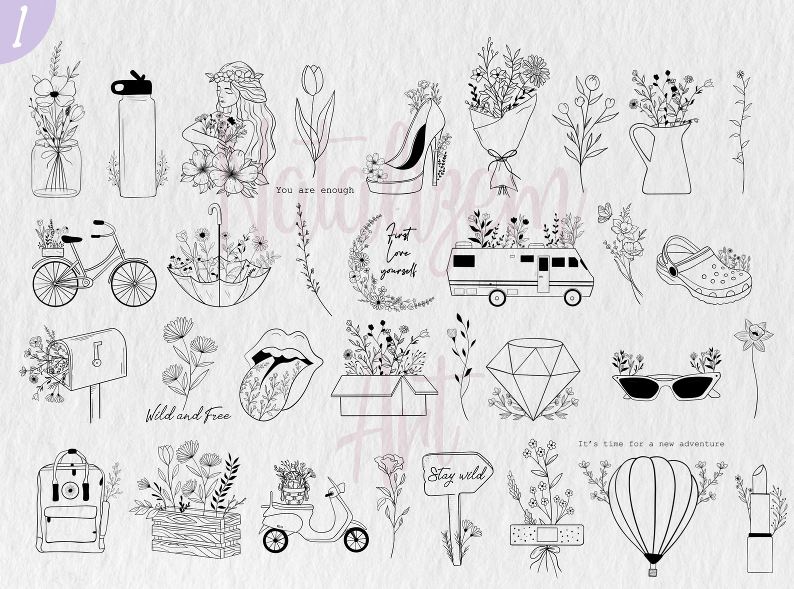 100 Wildflower Svg Bundle Flower Svg Floral Svg Wildflowers Svg ...