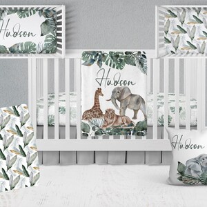 Personalized Crib Bedding Set, Safari Nursery Décor, Custom Crib Set, Safari Bed Set, Safari Nursery Set, Safari Baby Shower Gift