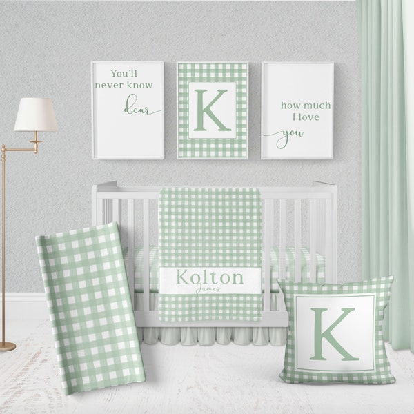 Green Bedding Set Etsy