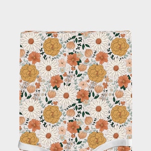 Boho Floral Fitted Changing Pad Cover, Floral Bohemian Nursery, Fitted Changing Mat Cover, Bohemian Nursery Decor, Vintage Floral Baby Room