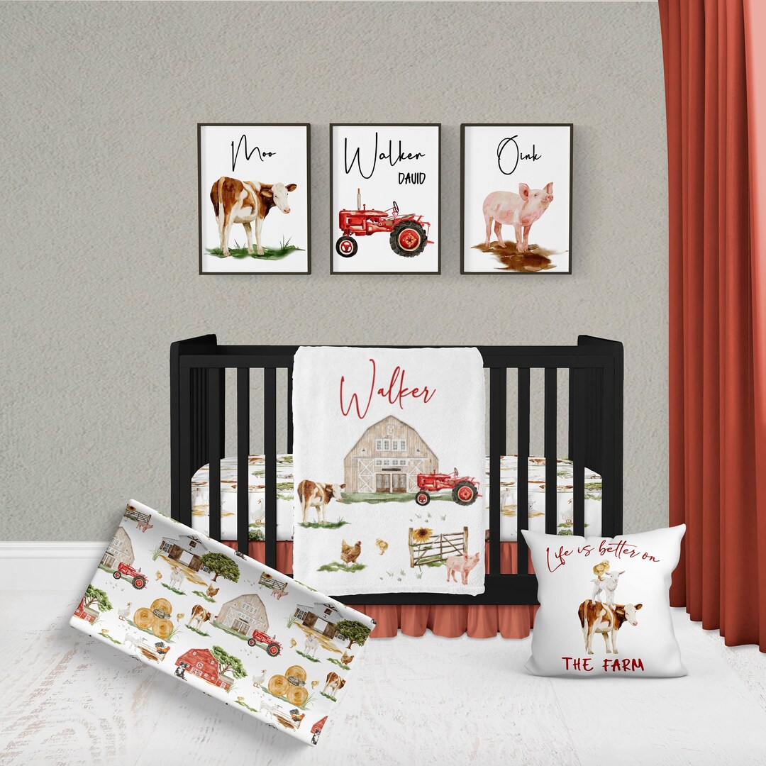 Farm Nursery Decor, Farm Crib Bedding Set, Farm Crib Set, Personalized