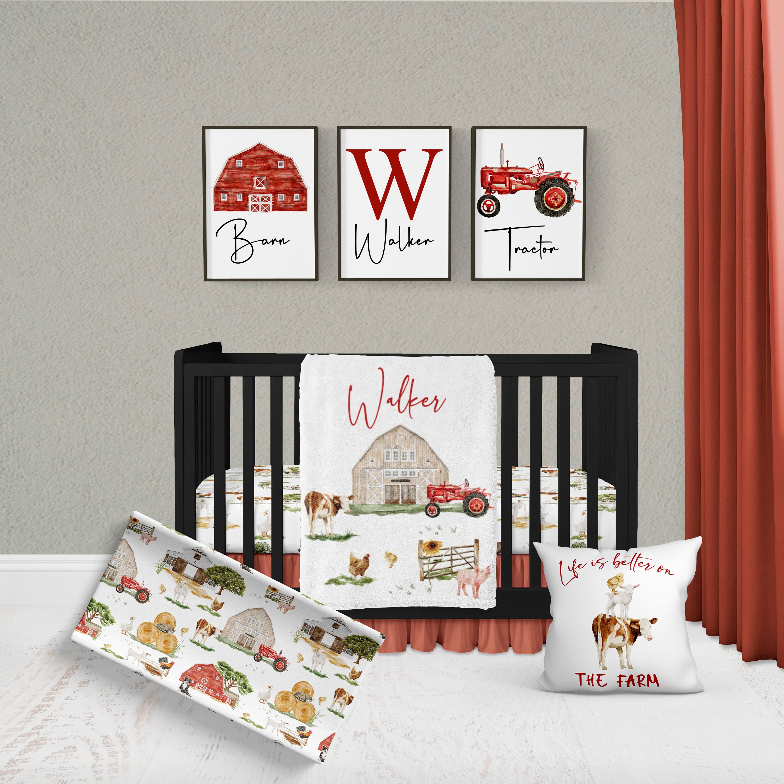 Mini Crib Farm Themed Baby Bedding Crib Sets Farm Crib Bedding Set