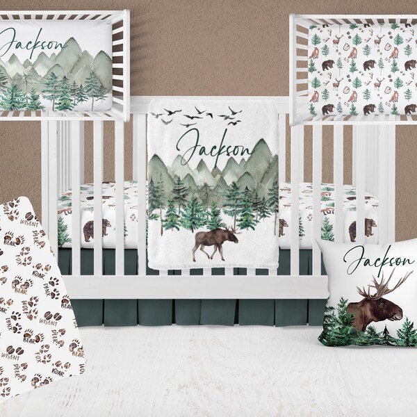 Woodland Nursery Bedding Etsy