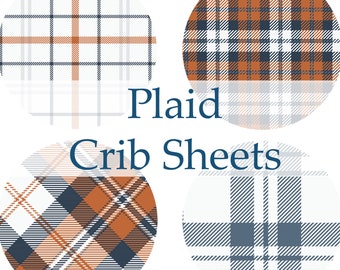 Plaid Crib Sheet, Plaid Baby Bedding, Baby Boy Bedding, Neutral Nursery Decor, Baby Shower Gift, Rustic Baby Room Decor