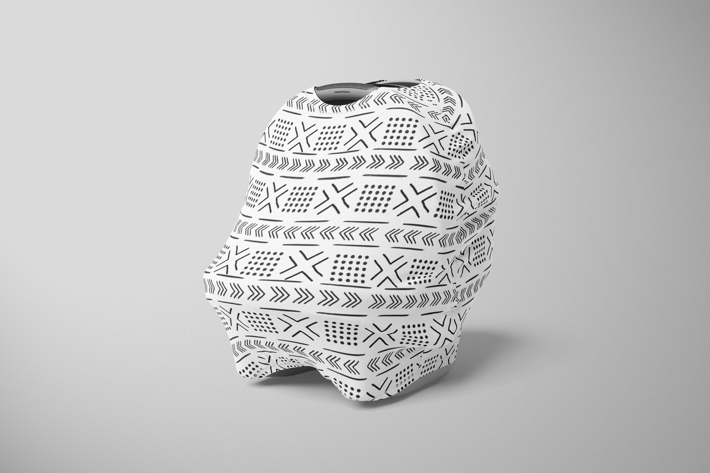 Black And White Mudcloth Car Seat Canopy Nursing Cover Baby Etsy