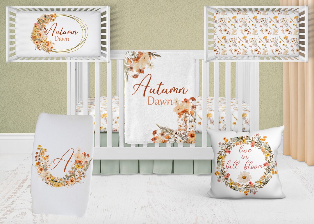 Wildflower Crib Bedding Set, Wildflower Nursery Decor, Wildflower ...