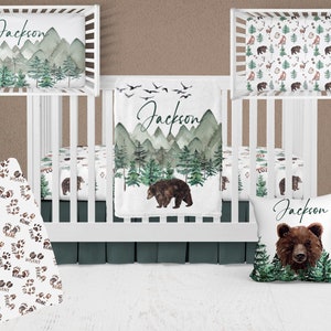 Personalized Crib Bedding Set, Woodland Nursery Décor, Custom Crib Set, Woodland Bed Set, Woodland Nursery Set, Woodland Baby Shower Gift