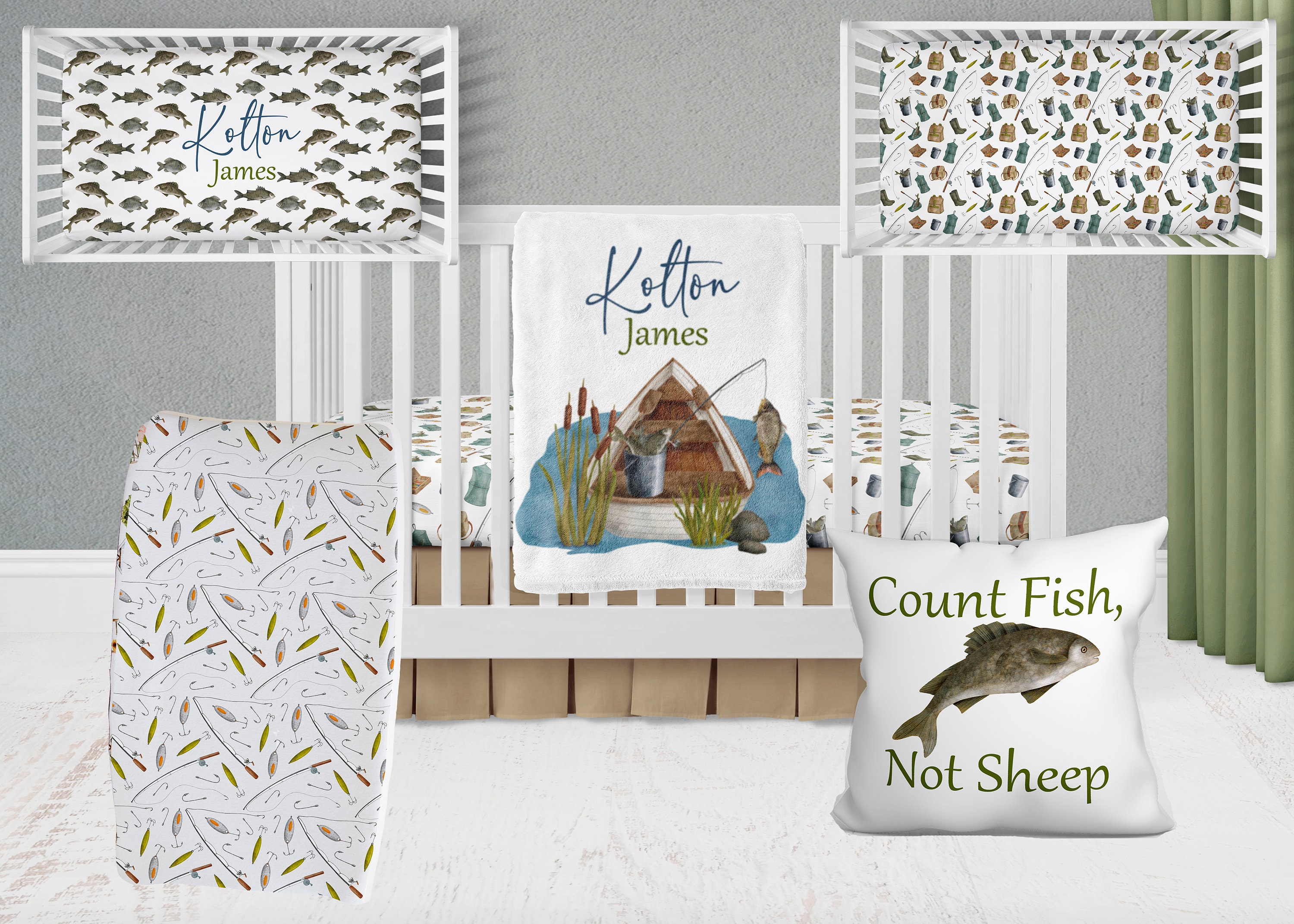 Fishing Crib Set Etsy UK