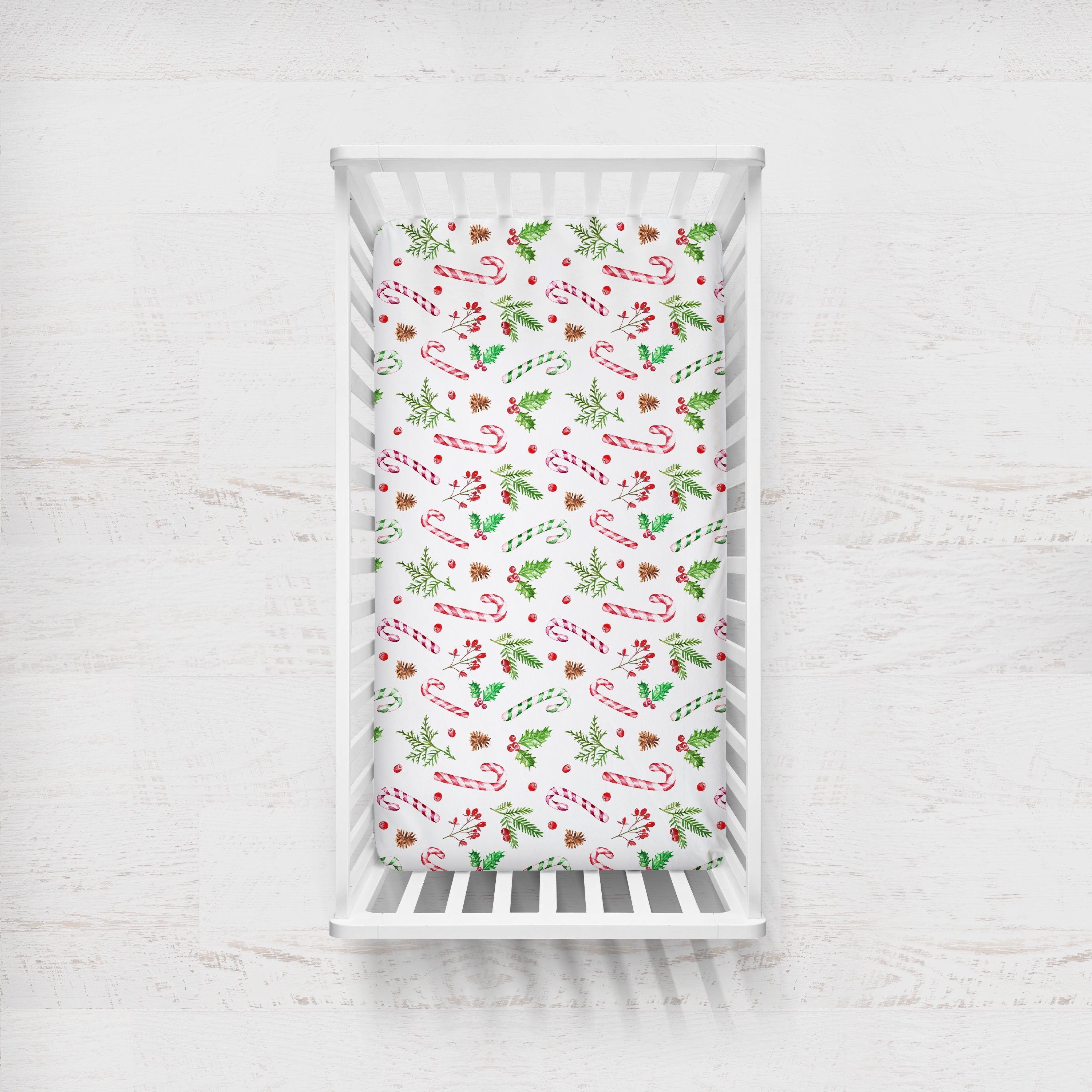 Holiday Bedding Christmas Crib Sheet Candy Cane Decor Etsy