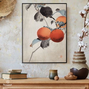 Fine Art Print Vintage Japanese Art Green Japanese Art Print Carp Koi by Ohara Koson #368 Vintage Prints Art Reproduction Grey