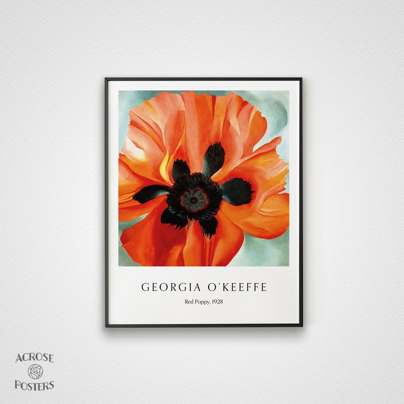 Red Poppy Flower O'keeffe Reproduction Canvas Art Poster Print Red Poppy Flower O'keeffe Reproduction Canvas Art Poster Print