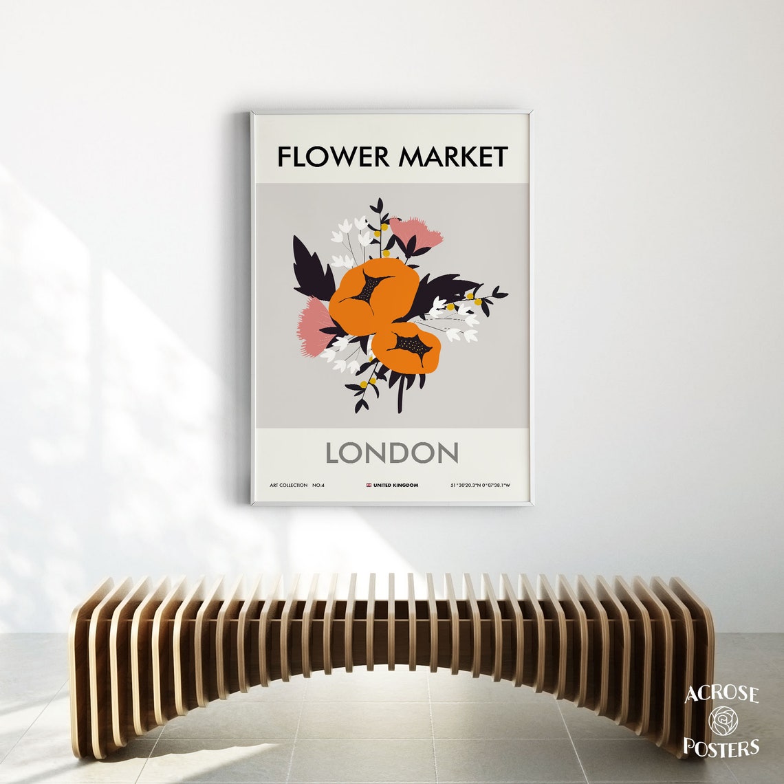 Flower Market LONDON Poster Floral Wall Art Florist Gift Etsy