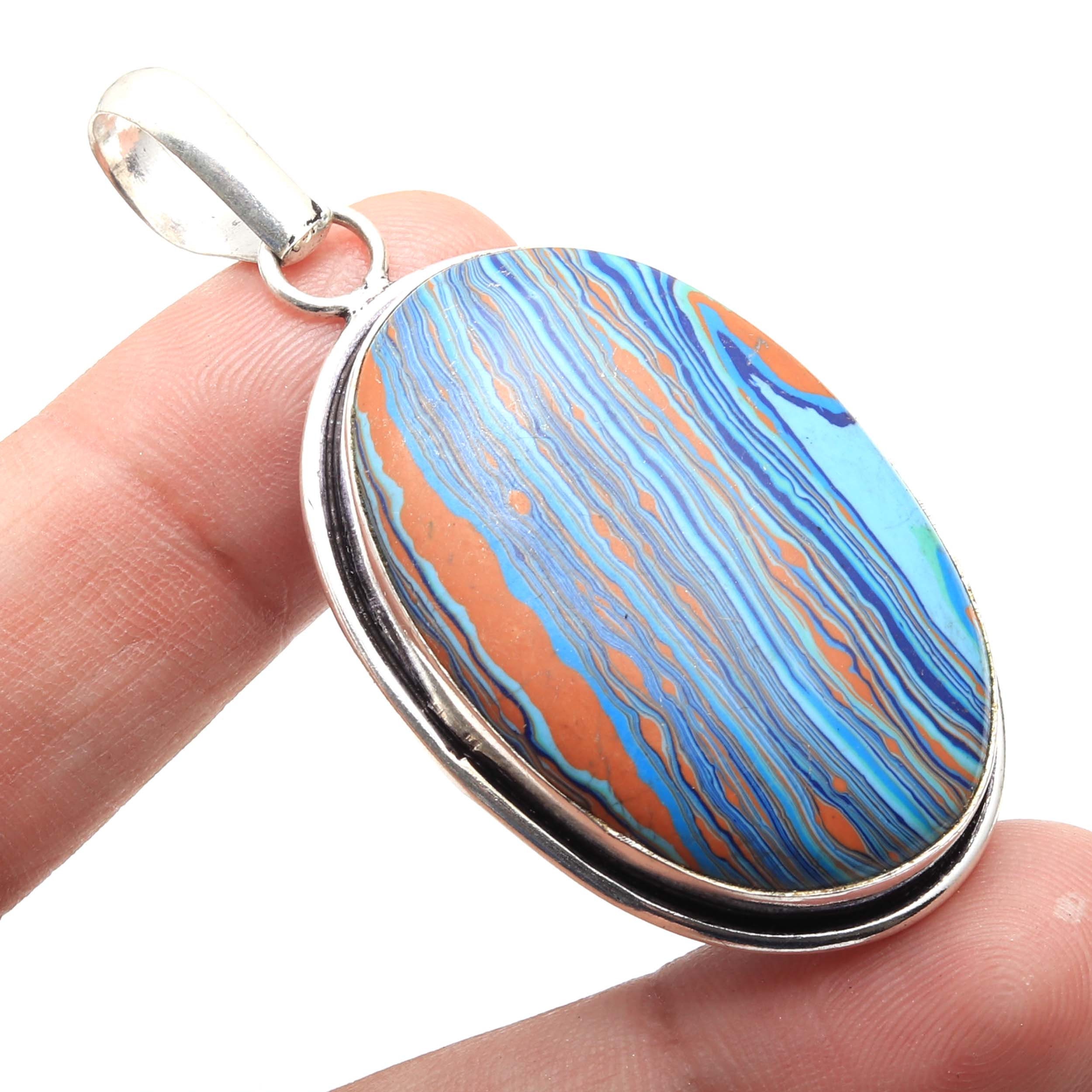 Mosaic Jasper 925 Sterling Silver Gemstone Pendant Jewelry Etsy