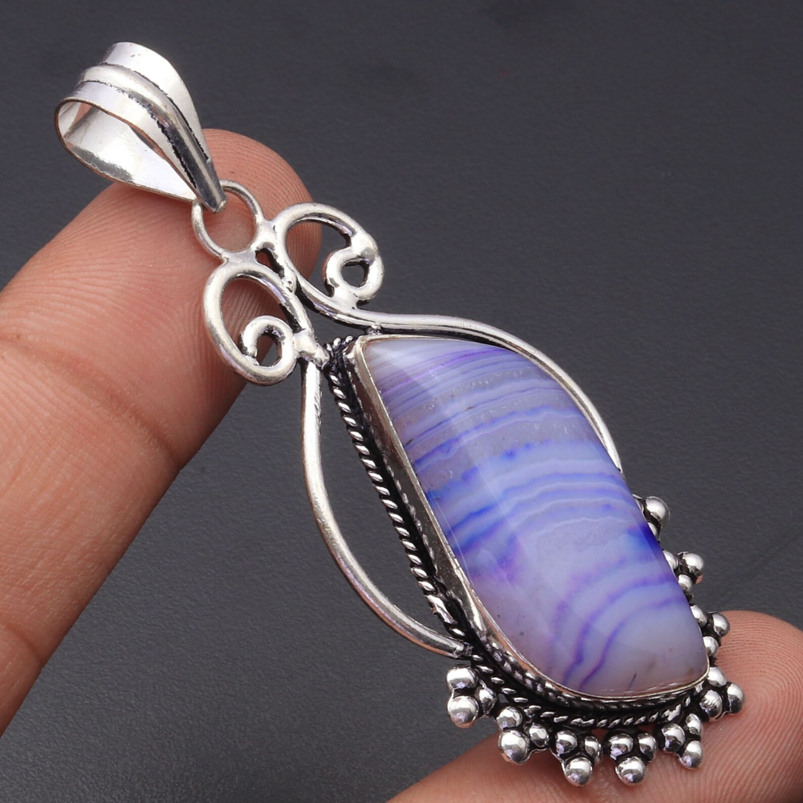 Purple Lace Onyx Pendant Jewelry Gemstone Pendant Woman | Etsy