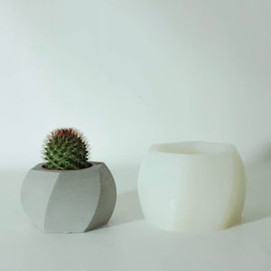 Moule en silicone pour pot en béton DPSM13 Moule pour pot de fleurs en béton, Moule en silicone pour jardinière en béton, Moule à béton en silicone, Pot géométrique