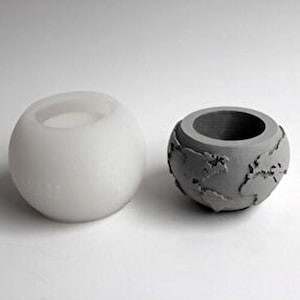 Concrete flower pot mould, Silicone mold for concrete planter, Silicone concrete mold, Round cup mold, Geometric pot, Jesmonite mold
