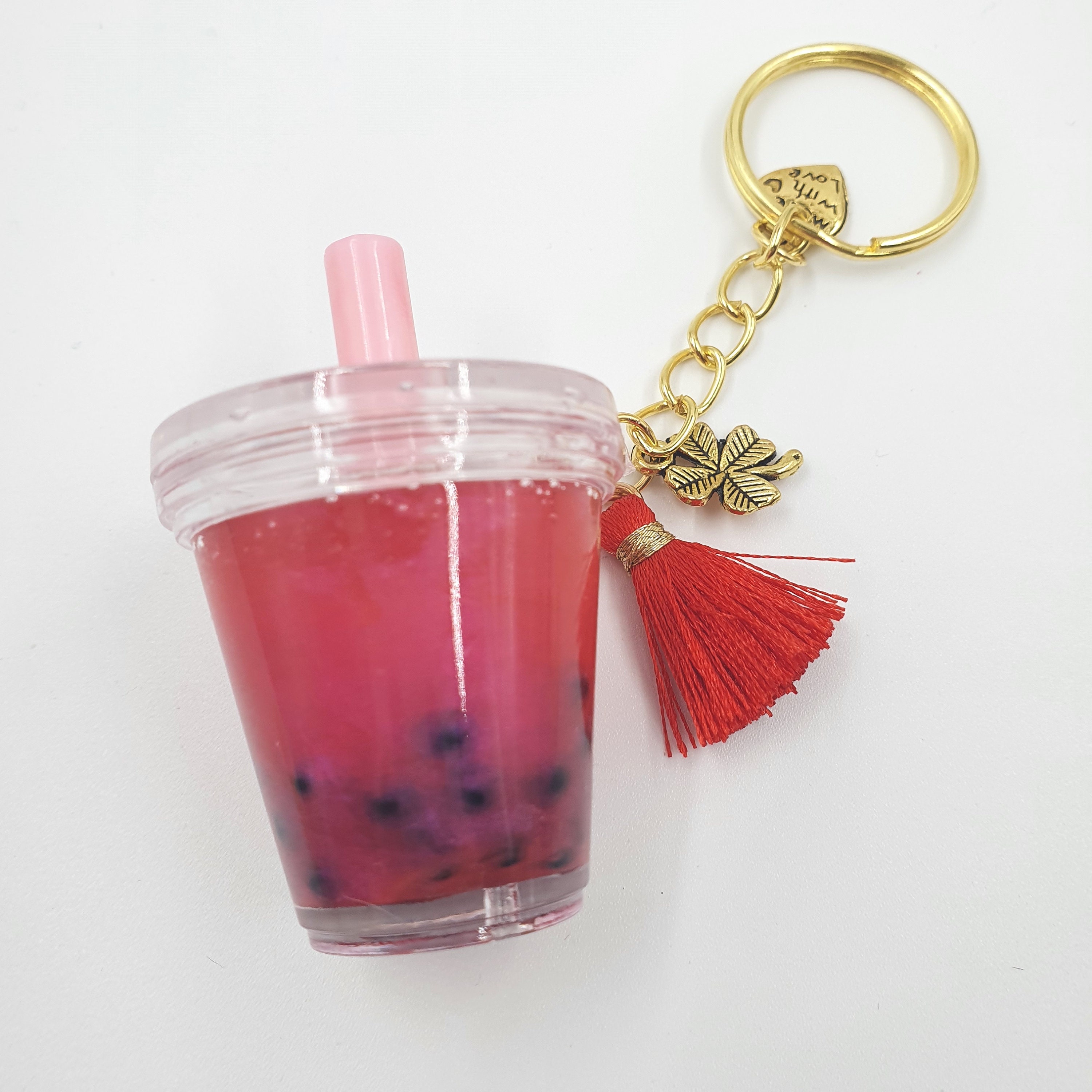 Bubble Tea Keychain Boba Cup Keyring Bubble Tea Cup Keychain Etsy