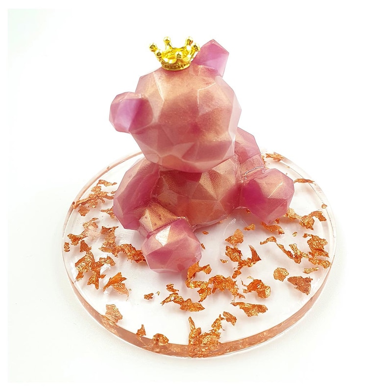Pink Resin Unicorn Kitty Teddy Bear