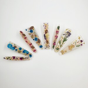 Resin Hair Clip: Handmade Pressed Wildflower Floral Barrettes
