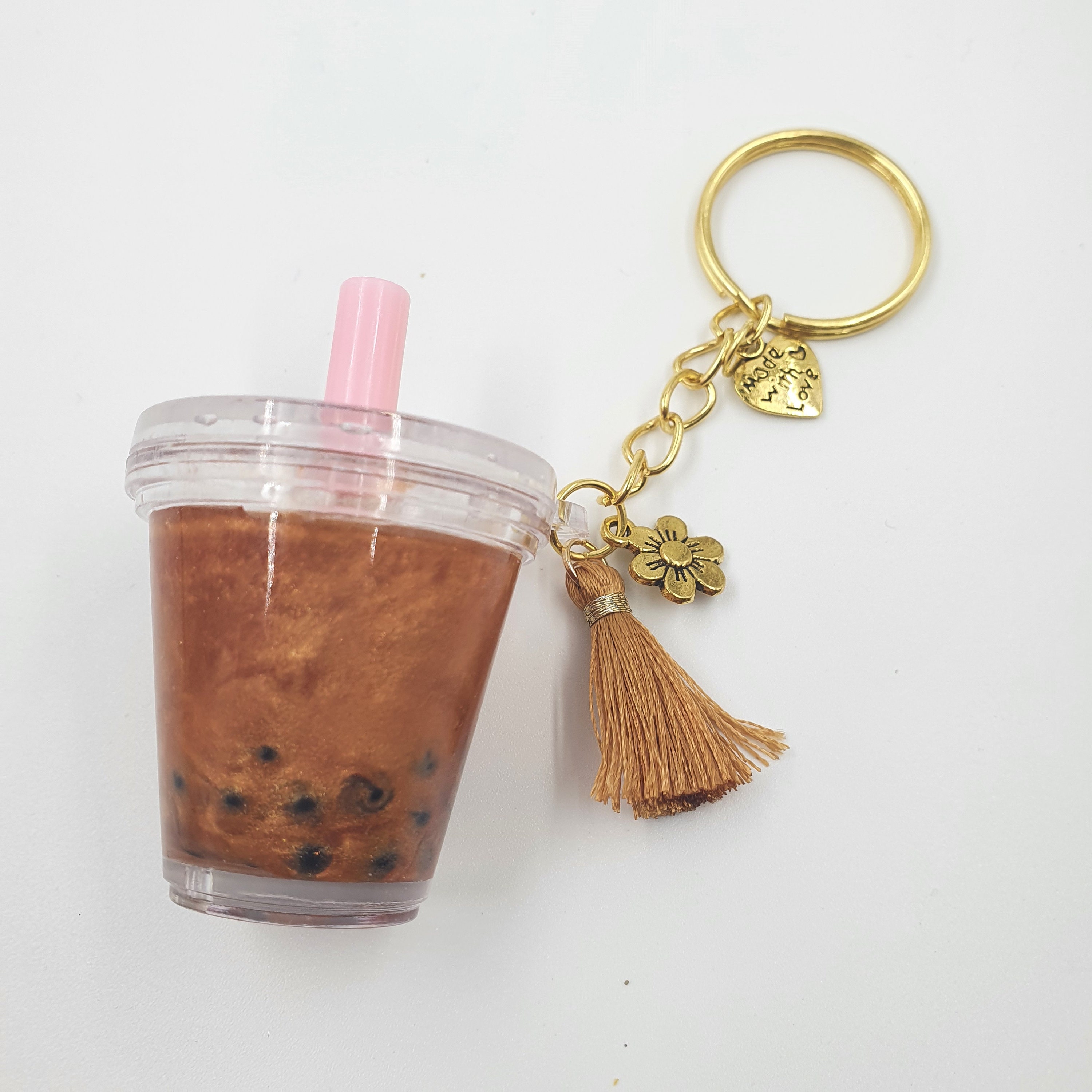 Bubble Tea Keychain Boba Cup Keyring Bubble Tea Cup Keychain Etsy