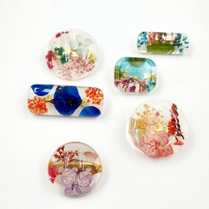 Pressed Flower Resin Brooch, Botanical Clothing Accessory