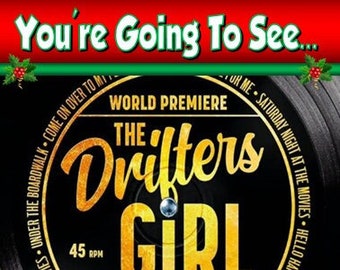 You're going to see THE DRIFTERS GIRL The Musical - Personalised Xmas Card - thick, glossy, unique card for gifting tickets