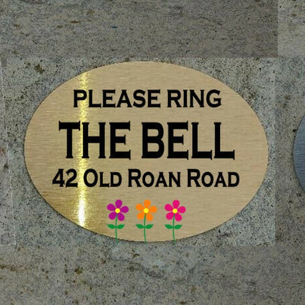 Personalised Metal Door Plaque - Please Ring The Bell 2! Available In 3 Finishes! Perfect For Doors, Sheds, Garages, Gates-Anywhere At All!
